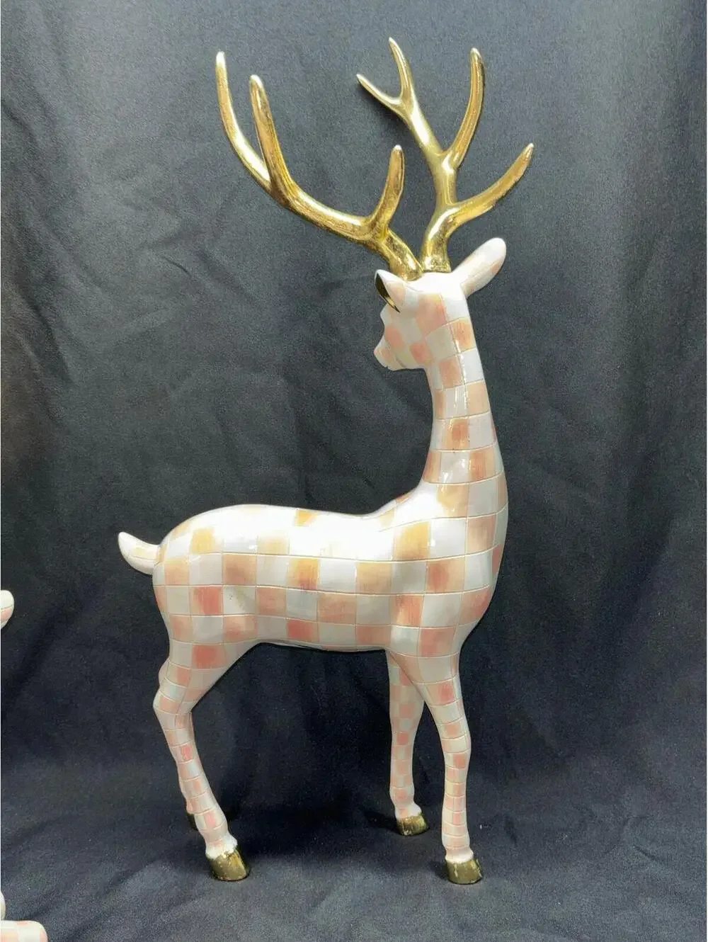 MacKenzie- Childs Set of 2 Check Deer